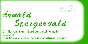 arnold steigervald business card